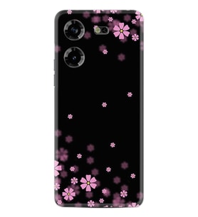 Tecno Pova 5 Kılıf Resimli Desenli Baskılı Silikon Black flowers 1391