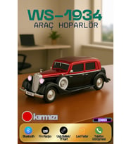 WS-1934 Pontiac Sedan Diecast Araba Bluetooth Hoparlör Işıklı, FM Radyo ve USB Destekli Müzik Kutusu