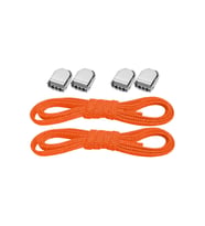 Akıllı Kilitli Ayarlanabilir 1 Çift Turuncu Neon 6 MM Lastik Pratik Bağcık