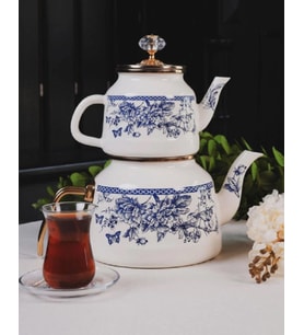 Miss Betty Emaye Çaydanlık Takımı Blue Life 8324-01 (Çok Renkli)