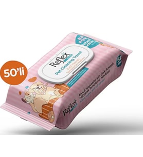 Reflex Care Evcil Hayvanlar İçin Çok Amaçlı Hijyenik Temizleme Havlusu 50 li
