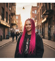 Afrika Örgüsü Ve Rasta İçin Sen / Neon Pembe