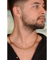 5mmçelik Halat - Burgu Sarı Renk Unisex 24 Ayar Altın Kaplama Çelik Zincir