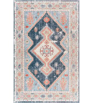 Eliana Home Baskılı, Yıkanabilir Kaymaz Taban Salon Halısı LNA1688 100x150 cm (Mavi)