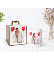 BK Gift Kişiye Özel Ahşap Kutuda Fotoğraflı Beyaz Kupa Bardak-2