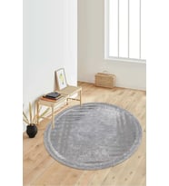 Dijital Baskılı Kaymaz Taban Yıkanabilir Yuvarlak Salon Halısı Koridor Halısı Paspas NDY-SD-233 (Gri)