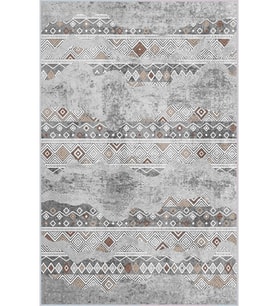 Eliana Home Baskılı, Yıkanabilir Kaymaz Taban Salon Halısı LNA1393-HT703 100x150 cm (Gri)