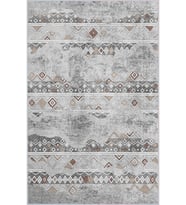 Eliana Home Baskılı, Yıkanabilir Kaymaz Taban Salon Halısı LNA1393-HT703 100x150 cm (Gri)