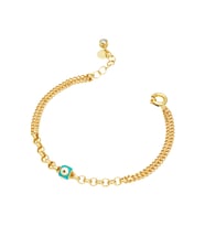 Debora Jewelry 14 Ayar Altın Nazar Boncuklu Zincir Bileklik