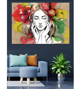 Renkli Mona Lisa Tablosu Dekoratif Kanvas - Mdf Ahşap Tablo