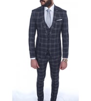 Jan Carlucci Slimfit Yelekli Drop 6 Takım (Lacivert)