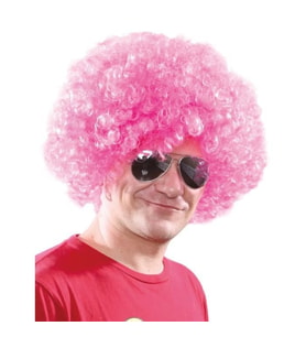Açık Pembe Renk Kıvırcık Afro Bonus Peruk (5343)