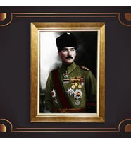 Altın Varaklı Çerçeveli Paspartulu Atatürk Tablo TR0613 (Gold)