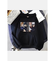Jujutsu Kaisen Kolaj Kapşonlu Sweatshirt (Siyah)