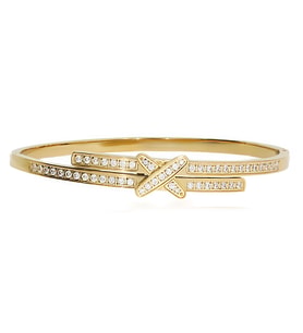 Kadın Çarpı Model Modern Çelik Bilezik (Gold)
