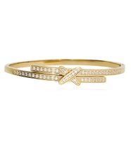 Kadın Çarpı Model Modern Çelik Bilezik (Gold)