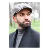 Bay Şapkacı Kışlık Erkek Peaky Blinders İngiliz Driver Kasket Çizgili Gri 7404