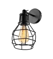 RİOLİGHT RETRO1,RUSTİK,VİNTAGE SİYAH KAFES 1XE27 DUYLU METAL DUVAR APLİK