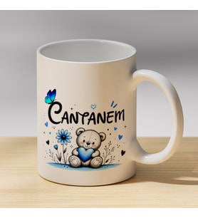 Cantanem Yazılı Ayıcıklı Kupa - Sevgiliye Hediye Kahve Kupası