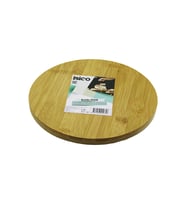 YUVARLAK=24.5CM AYAKLI= 4CM DÜZ YÜZEY AHŞAP BAMBU SUNUM TEPSİSİ - MİNİ SOFRA (5680)