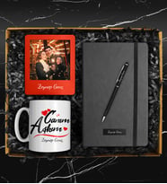 Sevgililer Gününe Özel Kişiye Özel Defter & Kalem & Fotoğraf Çerçevesi & Kişiye Özel Kupa Hediye Seti