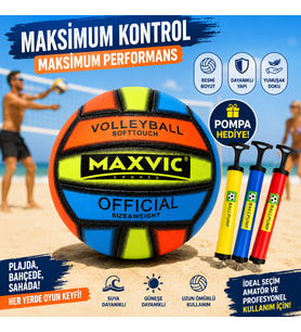 Official Soft Touch Voleybol Topu Pompa Hediyeli Resmi Boyut Ağırlık Dayanıklı Dikişli Voleybol Topu