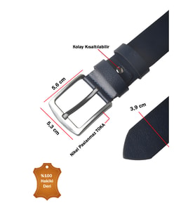 DeepSEA Koyu Lacivert %100 Hakiki Deri Erkek Kemer – Spor Deri Kemer, Kot ve Keten Pantolon Uyumlu 2602680