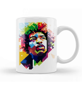 Jimi Hendrix Pop Art Kupa Bardak Porselen