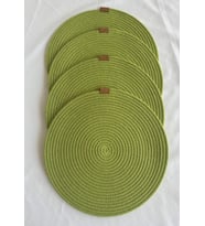 Yuvarlak Amerikan Servis Sofra Altlığı, Masa Dekoru Supla 33cm 4lü (Fıstık Yeşili)