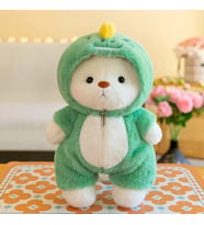 kostümlü pufy peluş ayıcıklar büyük boy elbiseli peluş elbise çıkarılabilir (Yeşil)