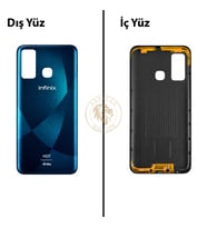 Infinix Hot 9 Okyanus Uyumlu Arka Kapak Arka Cam Batarya Pil Kapağı Lazer Kesim Back Cover