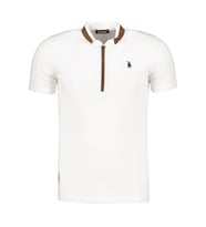 T8571 DEWBERRY FERMUARLI ERKEK T-SHIRT-KAR BEYAZ