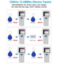 Zx-08cden 10 Frekans Rfid Okuyucu Yazıcı Kopyalayıcı El Tip Kutu