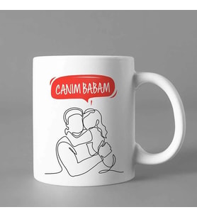 Babalar Gününe Özel Kupa Canım Babam - Kırmızı Renk