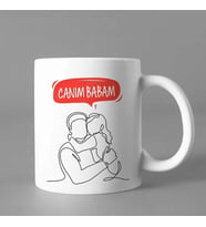 Babalar Gününe Özel Kupa Canım Babam - Kırmızı Renk