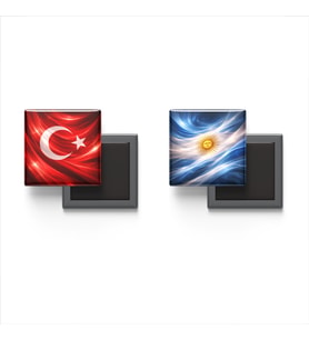 Buzdolap Magnetleri - Arjantin Bayrağı ve Türk Bayrağı - 2'li Set Magneti