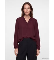 LCW Grace Bordo Fırfırlı Kaçık Yaka Bluz