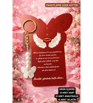 Butterfly  Melek Kanadı Konsept Kartlı Kelebek Anahtarlık - Anneler Günü Hediyesi - 10 Adet