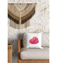 Çizgi Kalp Desenli Çift Yön Dijital Baskılı Dekoratif Kırlent Kılıfı Yastık Kılıfı 39x39cm