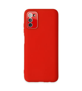 Galaxy A03S Kılıf Lansman Glass Kapak - Kırmızı