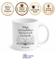 Akademisyene Özel Kitap Temalı Kupa Bardak Hediye Baskılı Porselen Mug