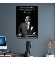 Tekli Dikey Kanvas Atatürk Sözleri Dünya üzerinde gördüğümüz her şey kadının eseridir.