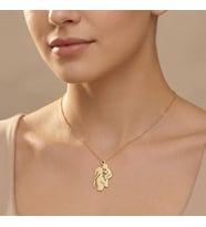 Kişiye Özel 925 Ayar Gümüş Tasarım Anne Bebek Figürlü Kolye (Gold)