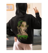 Tasarım Billie Eilish Baskılı Unisex Oversize Tasarım Şarkıcı Hoodie