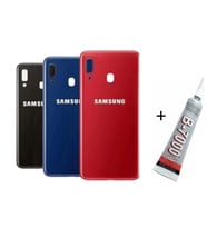 SAMSUNG A20 Arka Batarya Pil Kapağı KIRMIZI (B7000 15 ML Yapıştırıcı)