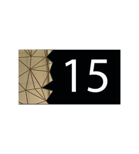 Dekoratif Aynalı Modern Kapı Numarası - Gold 15