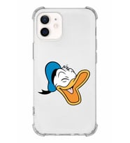 Apple iPhone 12 Uyumlu Köşe Korumalı Antişok  Kapak Donald Duck Tasarımlı Şeffaf  Kılıf