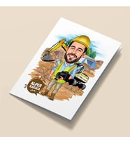 Kişiye Özel İnşaat Teknikeri Erkek Karikatürlü Tebrik Kartı