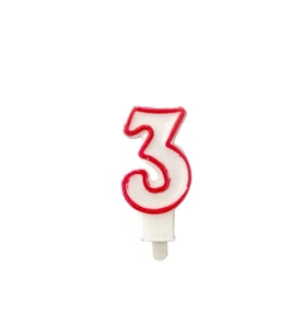 Üç Rakamlı Doğum Günü Pasta Mumu ( 7X3 cm )- Sayılı Mum - Pasta Süsü 