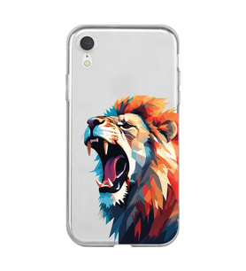 Iphone XR Uyumlu Aslan Tasarımlı Şeffaf Telefon Kılıfı